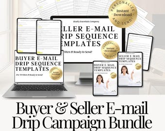 Real Estate Email Marketing Templates, Buyer & Seller Drip Campaigns (Canva Template)