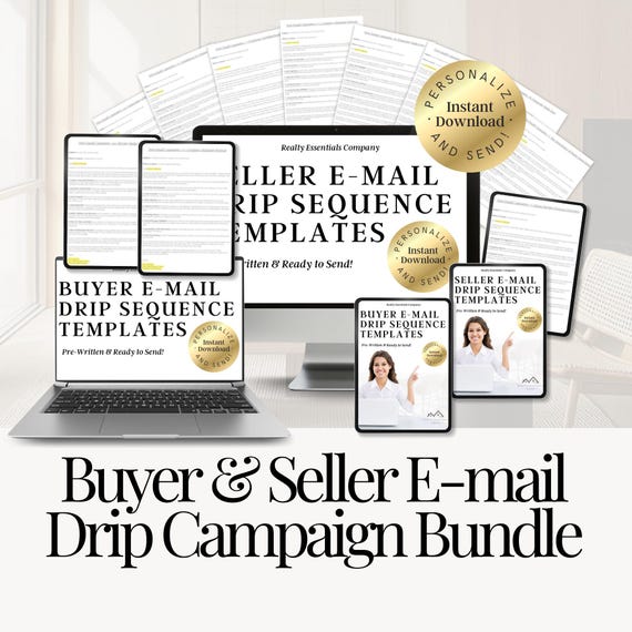 Real Estate Email Marketing Templates, Buyer & Seller Drip Campaigns (Canva Template)