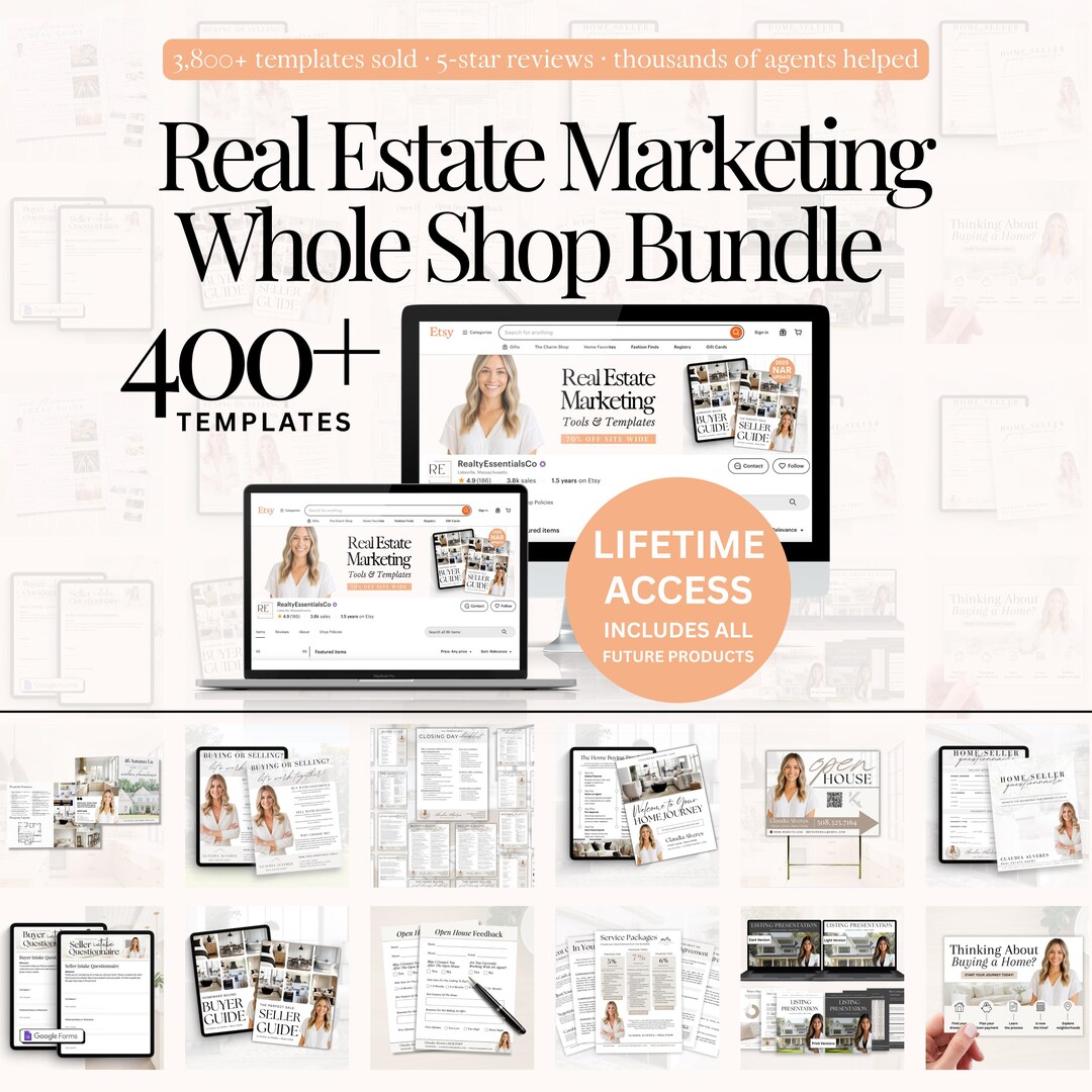 Real Estate Marketing Bundle Editable Templates for Agents Entire Shop ...
