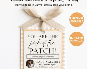 Realtor Fall Pop By Tag | Thanksgiving Gift (Canva Editable, Digital Download)