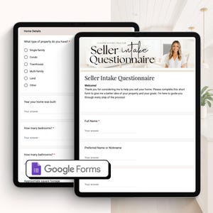 Real Estate Seller Intake Questionnaire Google Form, Client Template