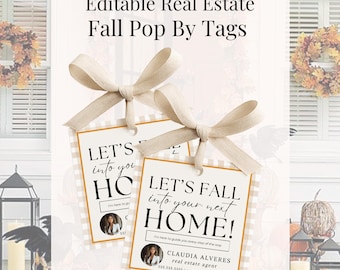 Fall Real Estate Pop By Tag, Thanksgiving Client Gift (Canva Template)