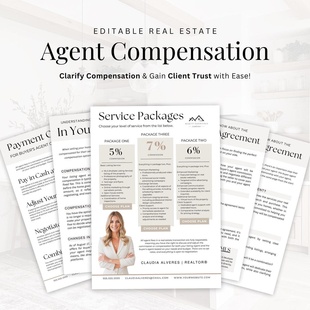 Real Estate Agent Commission Template (canva Editable) - Etsy