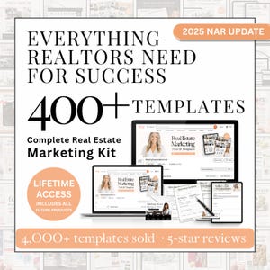 Kit de marketing inmobiliario: más de 400 plantillas de Canva (descarga digital)