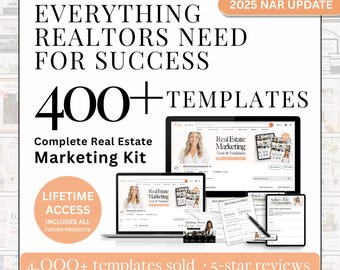 Real Estate Marketing Kit, 400+ Canva Templates (Digital Download)