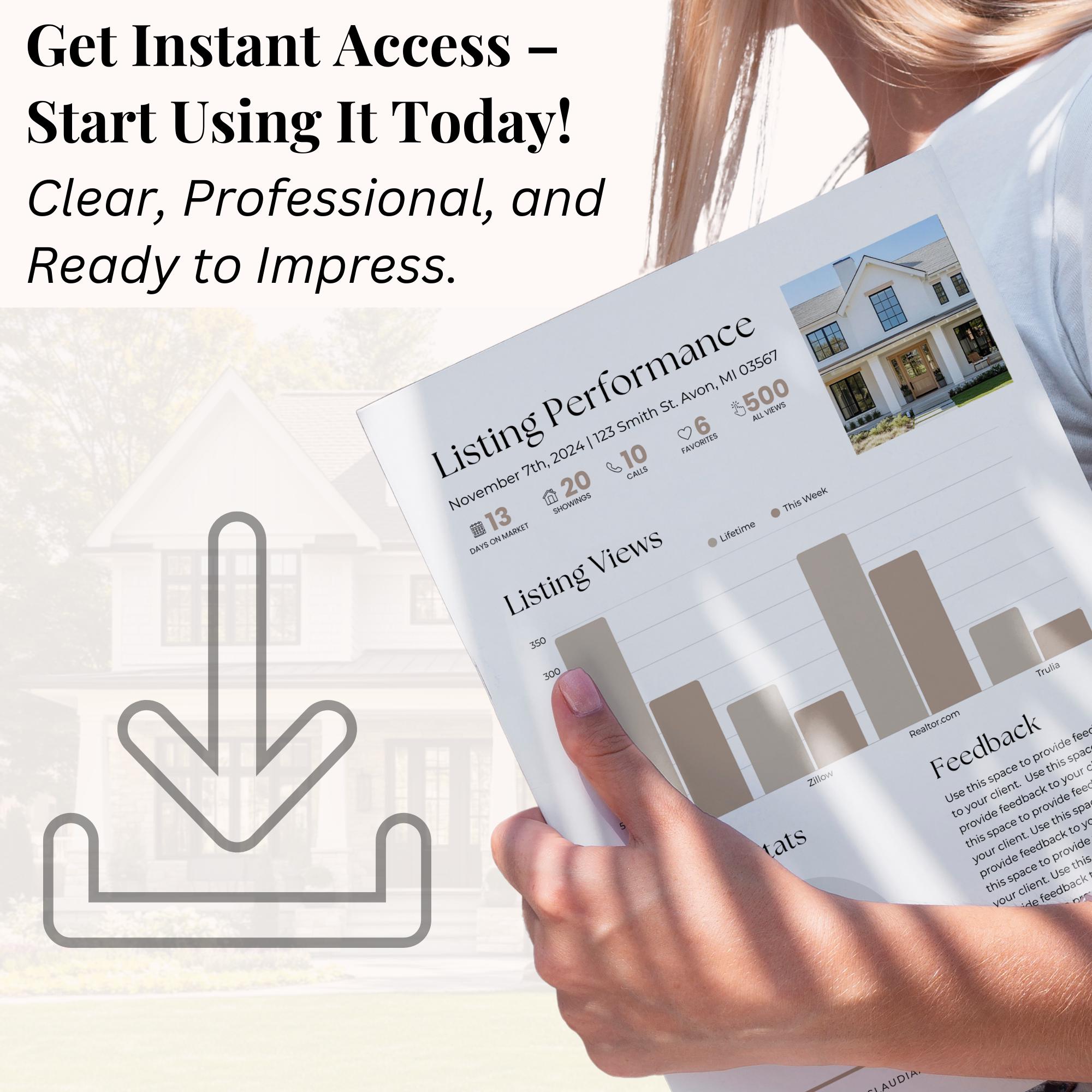 Real Estate Listing Performance Real Estate Listing Report Weekly ...