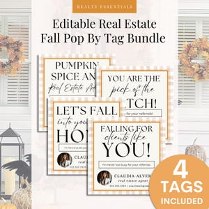 Editable Fall Pop By Tag For Real Estate Agents Canva Realtor Marketing Template Thanksgiving Gift Tag Autumn Door Drop Instant Download