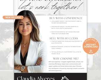 Real Estate Flyer Template For Agents Editable In Canva Buying Or Selling Handout Realtor Marketing Tool Digital Download For New Agents