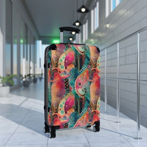 Boho Retro Abstract Matching Family Rolling Luggage Suitcase Travel Set