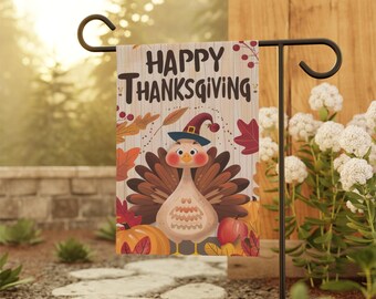 Dacawin Drapeau De Jardin « Happy Thanksgiving » - Drapeau De