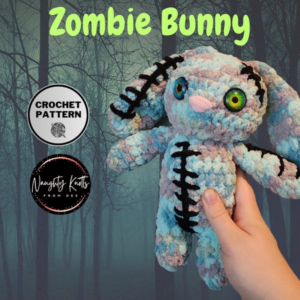 Crochet Pattern || Zombie Bunny || Normal || Keychain || Amigurumi || Voodoo || Animal || Goth || Halloween || Spooky || Plushie || Doll