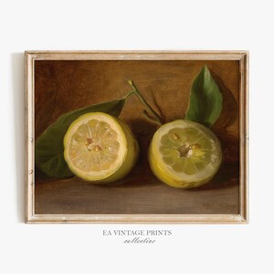 Kitchen Farmhouse Wall Art Print | Lemon Fruit Painting | Vintage Art PRINTABLE Digital Download Art | EaVintagePrints | EA-28