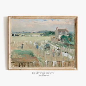 Vintage Laundry Room Art | Vintage Farmhouse Decor Painting PRINTABLE | EA-90