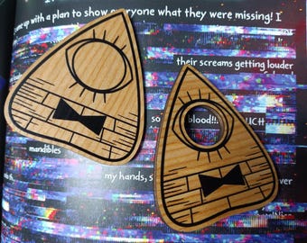 Bill Cipher Planchette Wooden Pin || Gravity Falls Inspired Pin