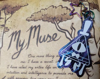 Bill Cipher Acrylic Charm || Galaxy Swirl Gravity Falls Inspired Charm