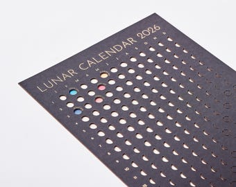 2026 Moon Phase Calendar Shadow Edition with Full Moon Times