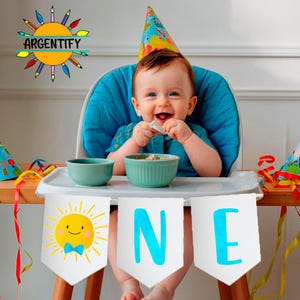 Sunshine High Chair Banner Little Sunshine Boy 1st First Birthday Pink High Chair Banner ONE Sunshine Party Decor PRINTABLE Digital