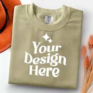 Comfort Colors 1717 sage Adult Heavyweight RS T-Shirt mockup Comfort Colors mockup Short Sleeve Shirt flat lay mockup