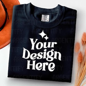 Comfort Colors 1717 graphite Adult Heavyweight RS T-Shirt mockup Comfort Colors mockup Short Sleeve Shirt flat lay mockup