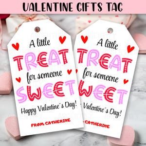 EDITABLE Valentine Gift Tags, Printable Kids Valentine Tags, Classroom Valentines Gift Tags, Printable Valentines, Roommate Gift Tag, CANVA