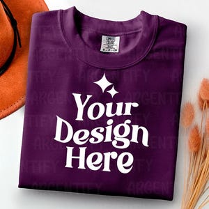 Comfort Colors 1717 wine Adult Heavyweight RS T-Shirt mockup Comfort Colors mockup Short Sleeve Shirt flat lay mockup