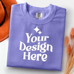 Comfort Colors 1717 amethyst Adult Heavyweight RS T-Shirt mockup Comfort Colors mockup Short Sleeve Shirt flat lay mockup