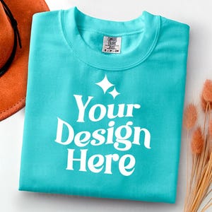 Comfort Colors 1717 sea foam Adult Heavyweight RS T-Shirt mockup Comfort Colors mockup Short Sleeve Shirt flat lay mockup