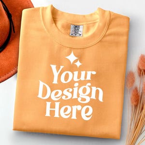 Comfort Colors 1717 citrus Adult Heavyweight RS T-Shirt mockup Comfort Colors mockup Short Sleeve Shirt flat lay mockup