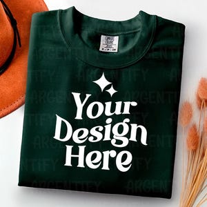 Comfort Colors 1717 moss Adult Heavyweight RS T-Shirt mockup Comfort Colors mockup Short Sleeve Shirt flat lay mockup