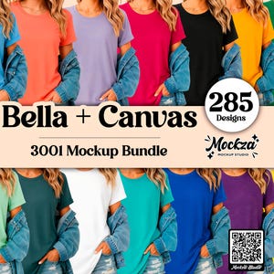 95 Colors Bella Canvas 3001 Mockups, TShirt Mockup Bundle, 3001 Bella Canvas Bundle, POD Mockup, Best Print on Demand T-Shirt Mockup Bundle