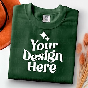 Comfort Colors 1717 fern Adult Heavyweight RS T-Shirt mockup Comfort Colors mockup Short Sleeve Shirt flat lay mockup