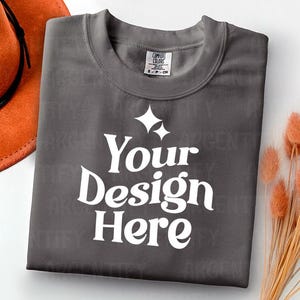 Comfort Colors 1717 gray Adult Heavyweight RS T-Shirt mockup Comfort Colors mockup Short Sleeve Shirt flat lay mockup