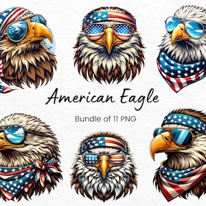 Amerikanischer Adler PNG Clipart, Adler Digital Download, Adler Png-Sublimation, 4. Juli Clipart, Vaterländischer Adler Flagge Clipart, Adler Png