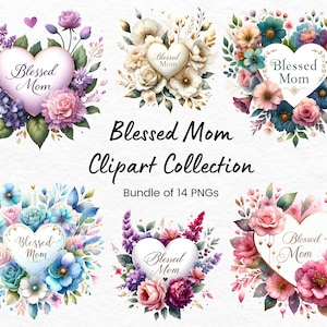 Blessed Mom Png, Muttertag Design Bundle, Muttertag Bundle, Muttertag Gifte, Muttertag Clipart, Blessed Mom Design, Muttertagsdesign