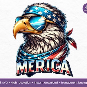 Merica PNG - Clipart aigle patriotique, drapeau américain, art du 4 juillet