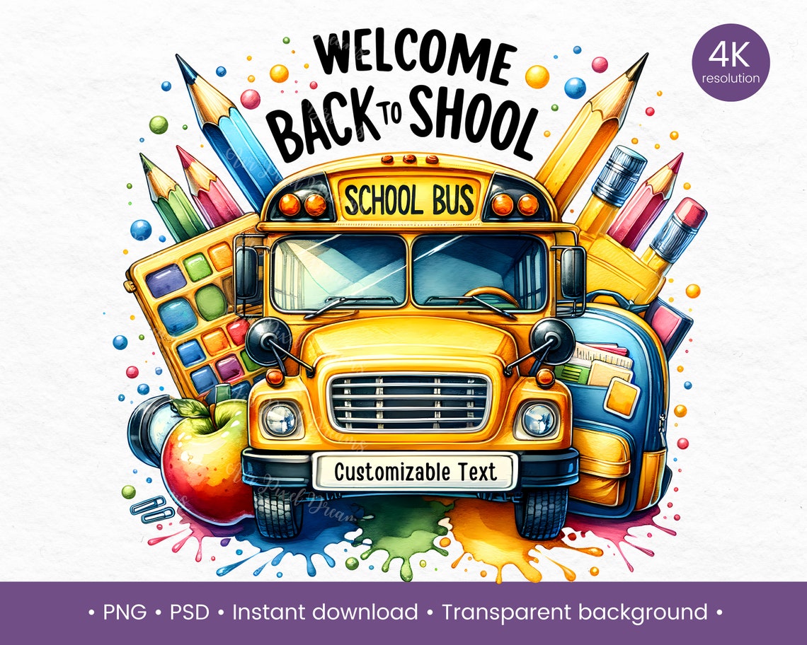 Back to School PNG School Bus Clipart Back to School 2024