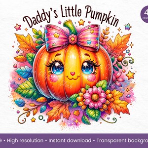Daddy&#39;s Little Pumpkin PNG, Słodki jesienny dziecięcy dyniowy clipart, Strój dla dziecka na Święto Dziękczynienia, Mała dyniowa sztuka, Słodka jesień PNG, Jesienne liście