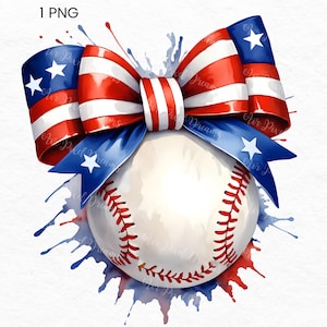 Amerikanische Flagge Baseball Bogen PNG, 4. Juli Sport Clipart, Vaterländische Baseball Grafiken