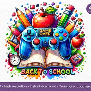 Imágenes prediseñadas de acuarela para juegos de regreso a la escuela, inicio del año escolar, regreso a la escuela, diseños de hola escuela, elementos escolares png, escuela de juegos