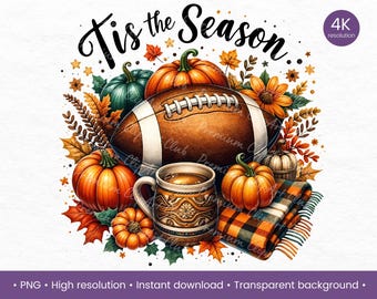 Dies ist die Saison Herbst Fußball Clipart: Herbst PNG, Gemütliche Herbst Vibes, Kürbisgewürz, Football Saison, Herbst Kokette