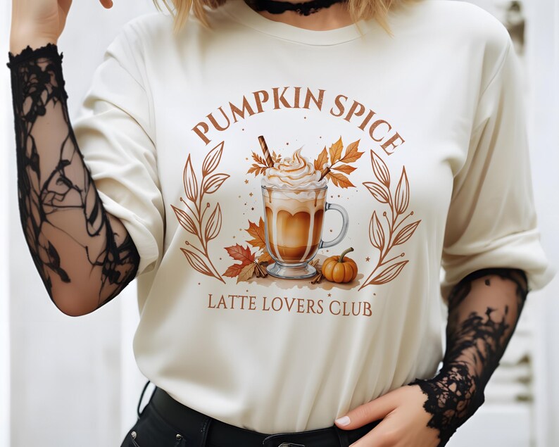 Pumpkin Spice Latte PNG Fall Vibes Cozy Fall Clipart Autumn Leaves ...