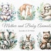 Watercolor Mother and Baby Animals Clipart Bundle, Mother and Baby Png ...