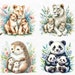 Watercolor Mother and Baby Animals Clipart Bundle, Mother and Baby Png ...