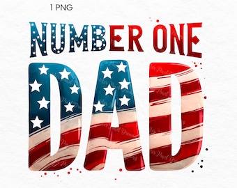 Clipart Number One Dad - Pobieranie cyfrowe, Sublimacja na Dzień Ojca, Sztuka flagi USA