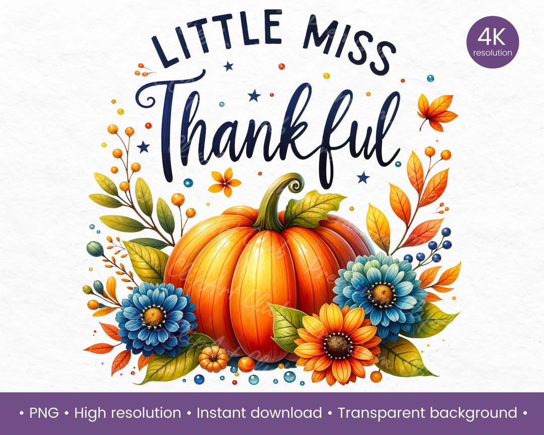 Little Miss Thankful - Thankful Vibes Print, Cute Fall Toddler, Kids ...
