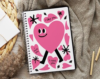 Carnet de Saint-Valentin, carnet d’amour, journal Je t’aime, j’ai besoin de toi carnet, journal mignon