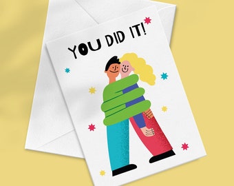 You did it card, congratulations card, card for milestones, congrats greeting card, accomplishment card, success card, congratulatory card
