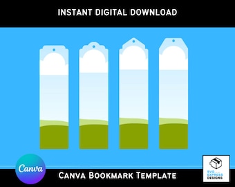 Canva redigerbar bokmärkesmall, gör-det-själv-anpassade bokmärken, personlig fotodesign, utskrivbar Canva-mall, redigerbar ram