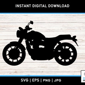 Motorcycle Silhouette PNG: Detailed SVG Bike Design for Riders, Bikers - Digital Download for Crafts, Shirts, Decor