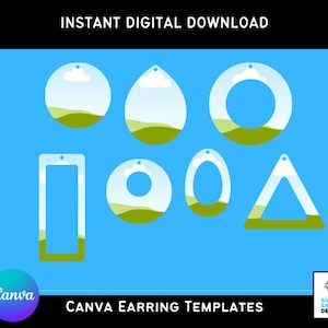 Canva Earring Templates, Editable Design, Customizable Jewelry Template, Digital Download, Instant Access, DIY Craft, Canva MockUp